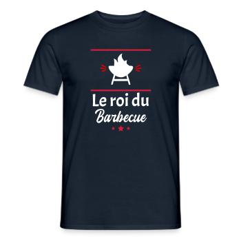 Le roi du barbecue, idée cadeau barbecue, barbeuc - T-shirt homme - marine - Devant - AI Model Male 178 light (178cm)