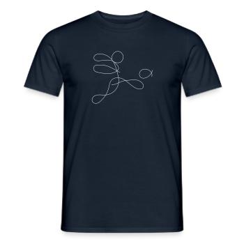 Footballer One-Line Drawing - Men's T-Shirt - navy - Front - AI Model Male 178 light (178cm)