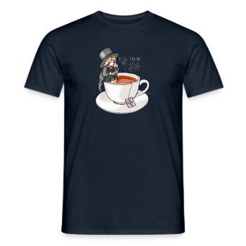 tea time like a Sir with Earl Grey (text) - Men's T-Shirt - navy - Front - AI Model Male 178 light (178cm)
