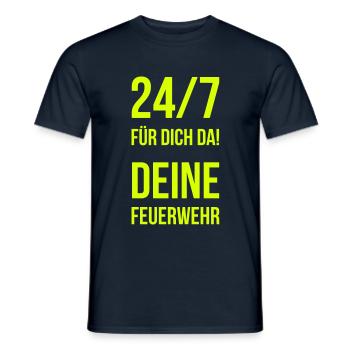 24/7 für dich da, deine Feuerwehr - Männer T-Shirt - Navy - Vorne - AI Model Male 178 light (178cm)