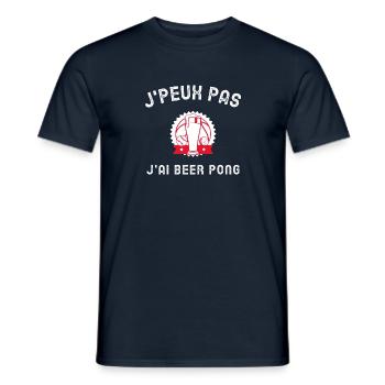 J'PEUX PAS J'AI BEERPONG - T-shirt homme - marine - Devant - AI Model Male 178 light (178cm)