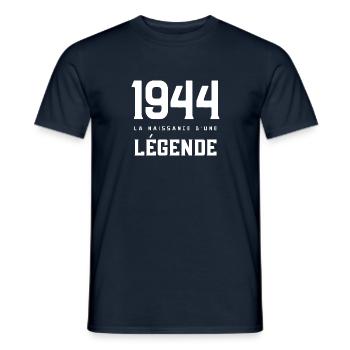 T shirt 1944 the Birth of a legend - Men's T-Shirt - navy - Front - AI Model Male 178 light (178cm)