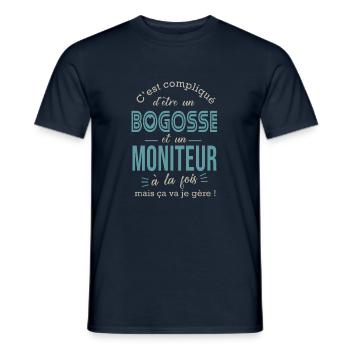 moniteur métier moniteur cadeau homme bogosse - T-shirt homme - marine - Devant - AI Model Male 178 light (178cm)