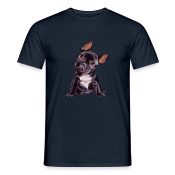 Sweet Français Bulldog, Le Génial - T-shirt homme - marine - Devant - AI Model Male 178 light (178cm)