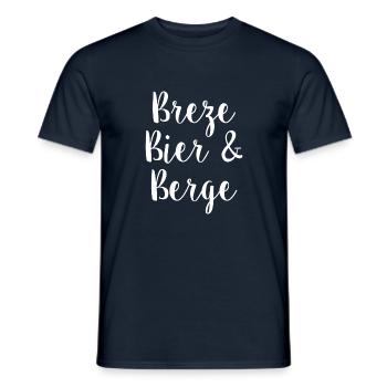 BREZE BIER & BERGE - BAYERN - OBERBAYERN - BAYER - Männer T-Shirt - Navy - Vorne - AI Model Male 178 light (178cm)