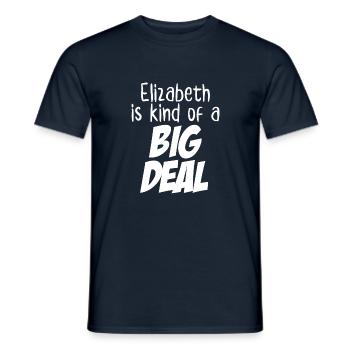 Elizabeth ist irgendwie eine große Sache - Männer T-Shirt - Navy - Vorne - AI Model Male 178 light (178cm)