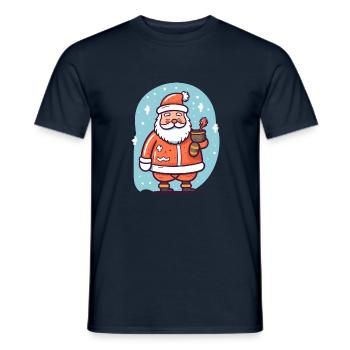 Santa Claus im Schnee - Männer T-Shirt - Navy - Vorne - AI Model Male 178 light (178cm)