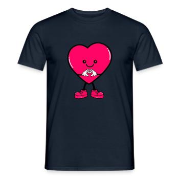 Coeur Bande Dessinée - T-shirt homme - marine - Devant - AI Model Male 178 light (178cm)
