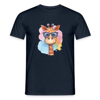 Giraffe Fabius - Männer T-Shirt - Navy - Vorne - AI Model Male 178 light (178cm)