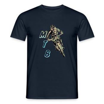 MTB-Abfahrt - Männer T-Shirt - Navy - Vorne - AI Model Male 178 light (178cm)