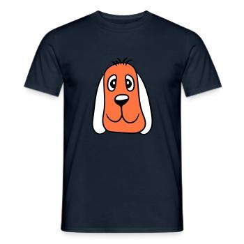 Visage de chien Petit Tête d’animal de compagnie Mignon - T-shirt homme - marine - Devant - AI Model Male 178 light (178cm)