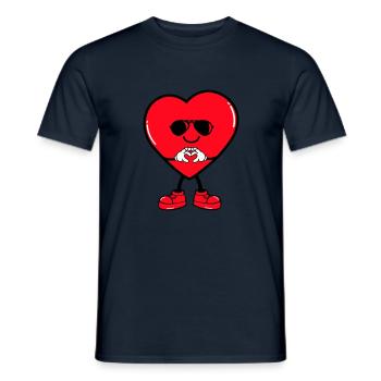 Bande dessinée Coeur - T-shirt homme - marine - Devant - AI Model Male 178 light (178cm)