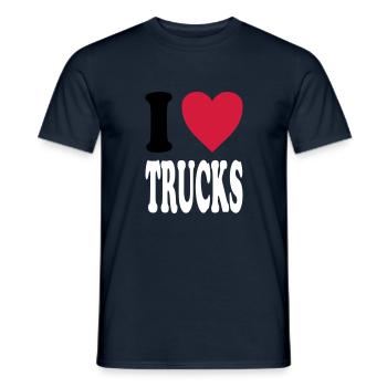 I love TRUCKS (colors selectable!) - Men's T-Shirt - navy - Front - AI Model Male 178 light (178cm)