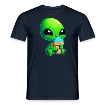 Alien Green Alien Ice Crème glacée molle Crème glacée bleue - T-shirt homme - marine - Devant - AI Model Male 178 light (178cm)