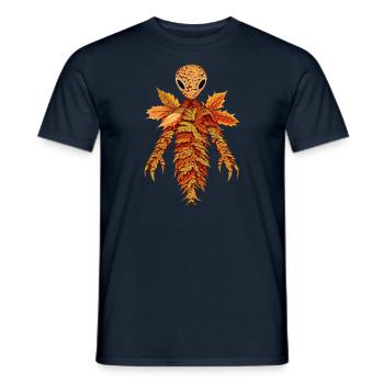 Alien aus Herbstlaub - Männer T-Shirt - Navy - Vorne - AI Model Male 178 light (178cm)