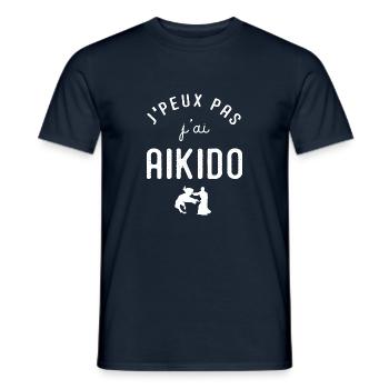 J'peux pas j'ai aikido cadeau humour sport karaté - T-shirt homme - marine - Devant - AI Model Male 178 light (178cm)