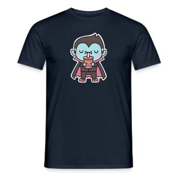 Vampire mignon suçant du thé à bulles - T-shirt homme - marine - Devant - AI Model Male 178 light (178cm)
