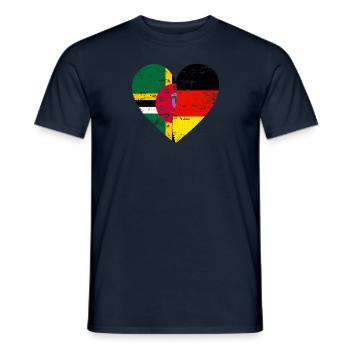 Dominica Germany Flag Heart - Men's T-Shirt - navy - Front - AI Model Male 178 light (178cm)