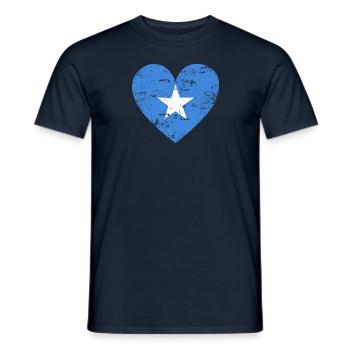 Drapeau de la Somalie Coeur - T-shirt homme - marine - Devant - AI Model Male 178 light (178cm)