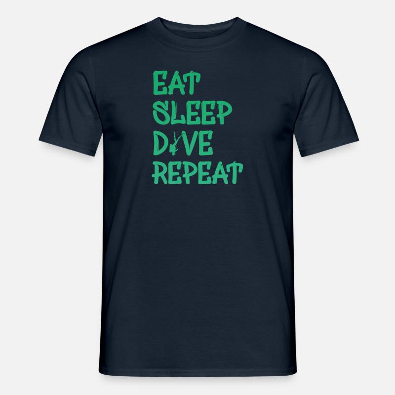 Eat Sleep Dive Repeat - Männer T-Shirt - Navy
