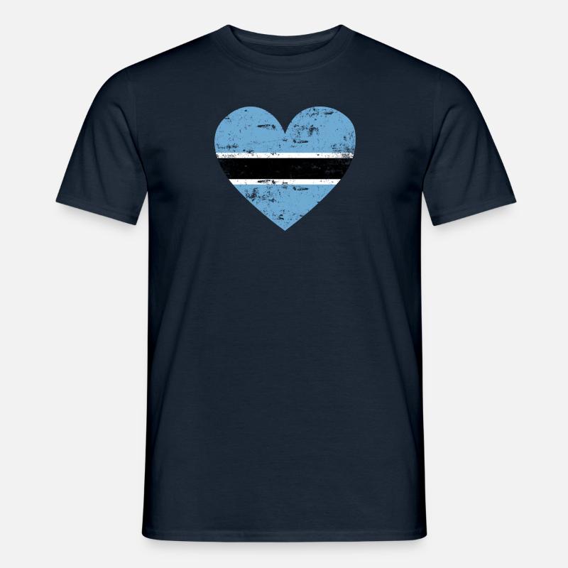 Botswana Flaggenherz - Männer T-Shirt - Navy