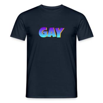 Schwul - Männer T-Shirt - Navy - Vorne - AI Model Male 178 light (178cm)