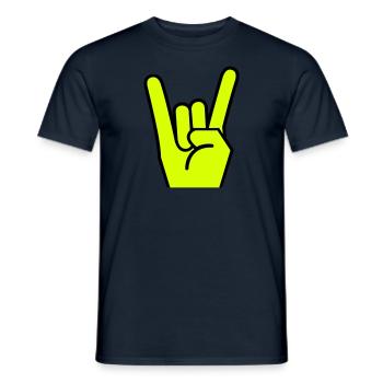 Rock hand - Men's T-Shirt - navy - Front - AI Model Male 178 light (178cm)