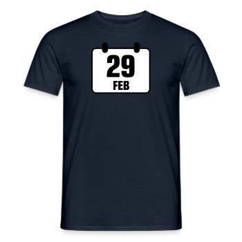 29 février Anniversaire 2c - T-shirt homme - marine - Devant - AI Model Male 178 light (178cm)