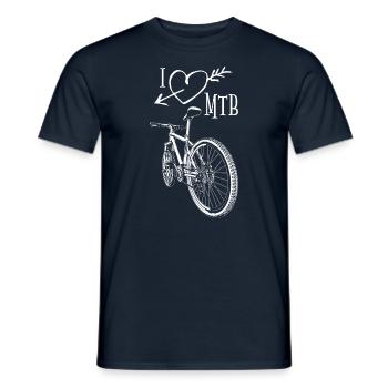 Experience trail adventures with stylish MTB outfits! - Men's T-Shirt - navy - Front - AI Model Male 178 light (178cm)