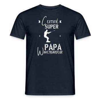 Super papa Wakeboardeur - T-shirt homme - marine - Devant - AI Model Male 178 light (178cm)