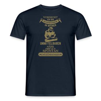 Schweißer Vorsicht extreme Hitze Spontan - Männer T-Shirt - Navy - Vorne - AI Model Male 178 light (178cm)