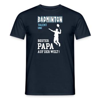 Badminton Bester Papa Vater Vatertag Geburtstag - Männer T-Shirt - Navy - Vorne - AI Model Male 178 light (178cm)