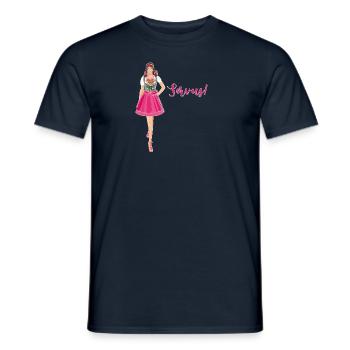Dirndl,Oktoberfeschd,servus, pfiat di, Frau ,Madl - T-shirt homme - marine - Devant - AI Model Male 178 light (178cm)