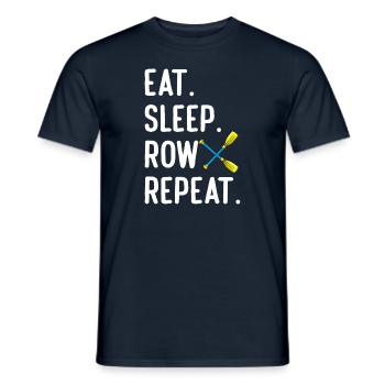 Eat Sleep Row Repat Funny Rowing Rower Coxswain - Männer T-Shirt - Navy - Vorne - AI Model Male 178 light (178cm)