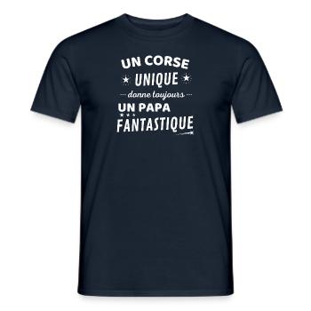 Un corse unique donne un papa fanstastique - T-shirt homme - marine - Devant - AI Model Male 178 light (178cm)