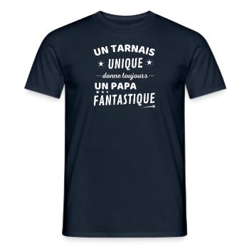 Un tarnais unique donne un papa fanstastique - T-shirt homme - marine - Devant - AI Model Male 178 light (178cm)