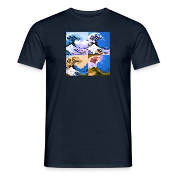 Welle von kanagawa,Welle, illustration,Japan,blau - Männer T-Shirt - Navy - Vorne - AI Model Male 178 light (178cm)