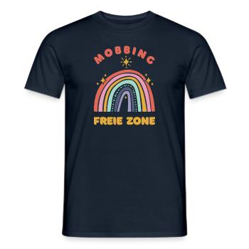 Mobbing-freie Zone - Männer T-Shirt - Navy - Vorne - AI Model Male 178 light (178cm)