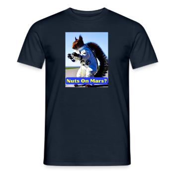 Nuts on Mars? Silly Squirrel Design - Men's T-Shirt - navy - Front - AI Model Male 178 light (178cm)