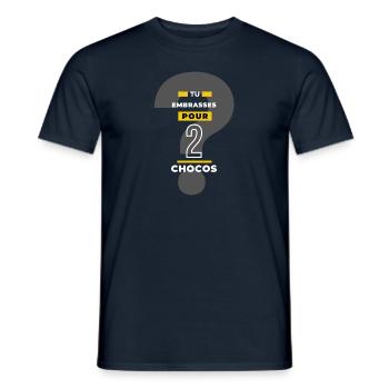 2 chocos? cadeau humour - T-shirt homme - marine - Devant - AI Model Male 178 light (178cm)