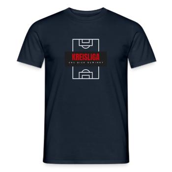 Kreisliga Das Bier gewinnt - Männer T-Shirt - Navy - Vorne - AI Model Male 178 light (178cm)
