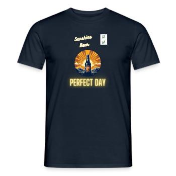 Sunshine: Check, Beer: Check = Perfect Day - Men's T-Shirt - navy - Front - AI Model Male 178 light (178cm)