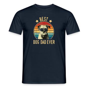 Best Dog Dad Ever Border Terrier Father's Day Gift - Men's T-Shirt - navy - Front - AI Model Male 178 light (178cm)