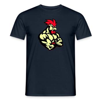 Coq Bande Dessinée - T-shirt homme - marine - Devant - AI Model Male 178 light (178cm)