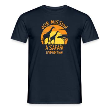 Notre mission Une expédition safari - T-shirt homme - marine - Devant - AI Model Male 178 light (178cm)