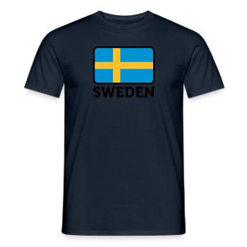 Nationalflagge von Schweden - Männer T-Shirt - Navy - Vorne - AI Model Male 178 light (178cm)