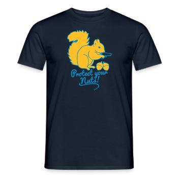 protect your nuts - Männer T-Shirt - Navy - Vorne - AI Model Male 178 light (178cm)