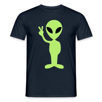 Alien Universe Gift Idea Extraterrestrial Peace - Men's T-Shirt - navy - Front - AI Model Male 178 light (178cm)