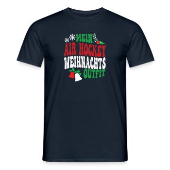 Weihnachten Air Hockey Air Hockeyspieler XMAS - Männer T-Shirt - Navy - Vorne - AI Model Male 178 light (178cm)