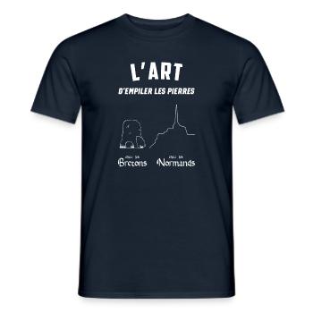 L'art d empiler les pierres - T-shirt homme - marine - Devant - AI Model Male 178 light (178cm)